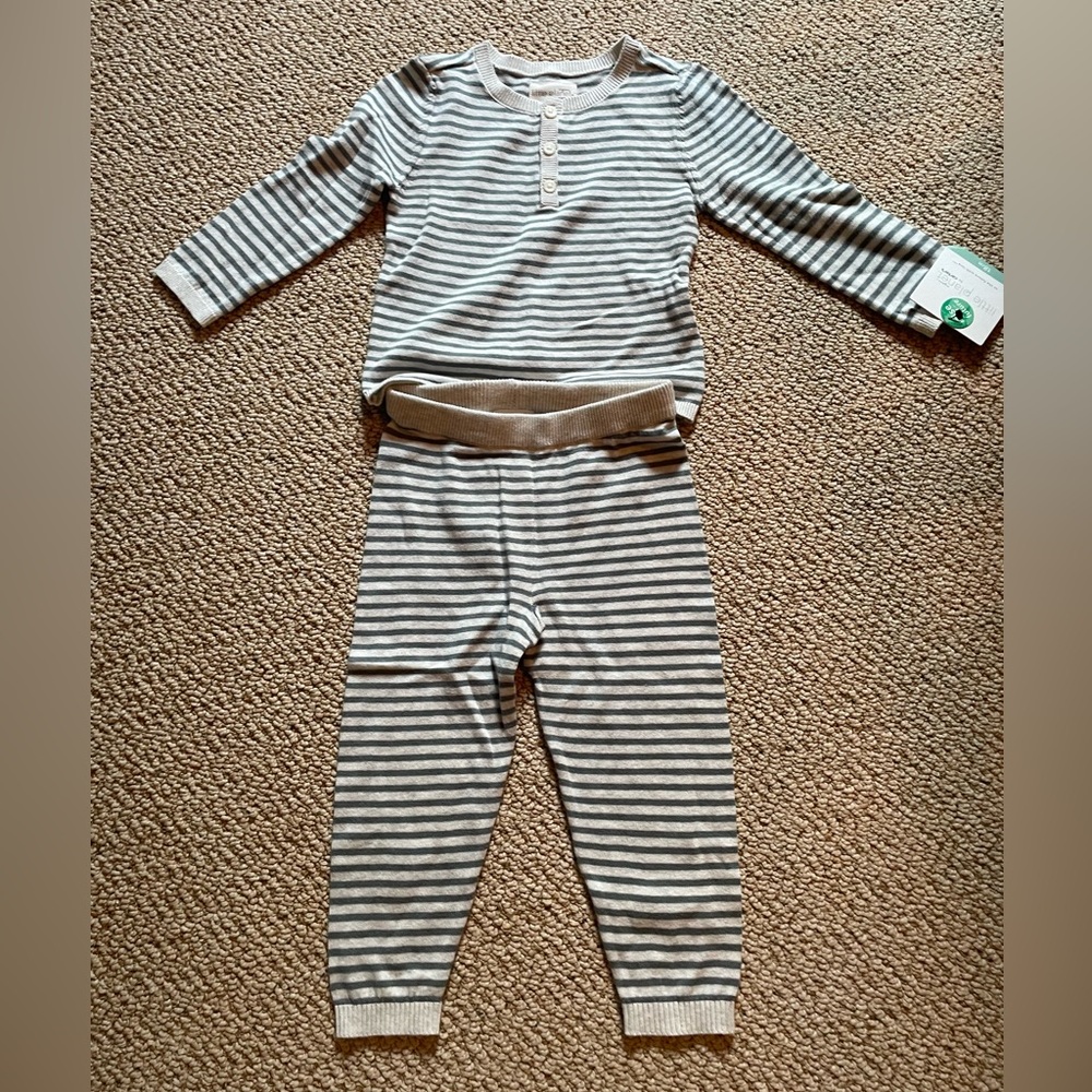Brand new striped gray two piece set